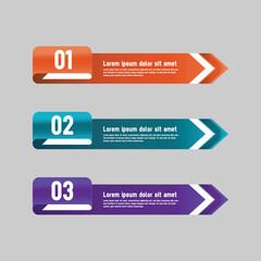 Color gradient labels banner infographic isolated graphic