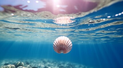 pearl in shell underwater