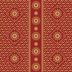 Traditional ethnic batik songket pattern motif vector textile