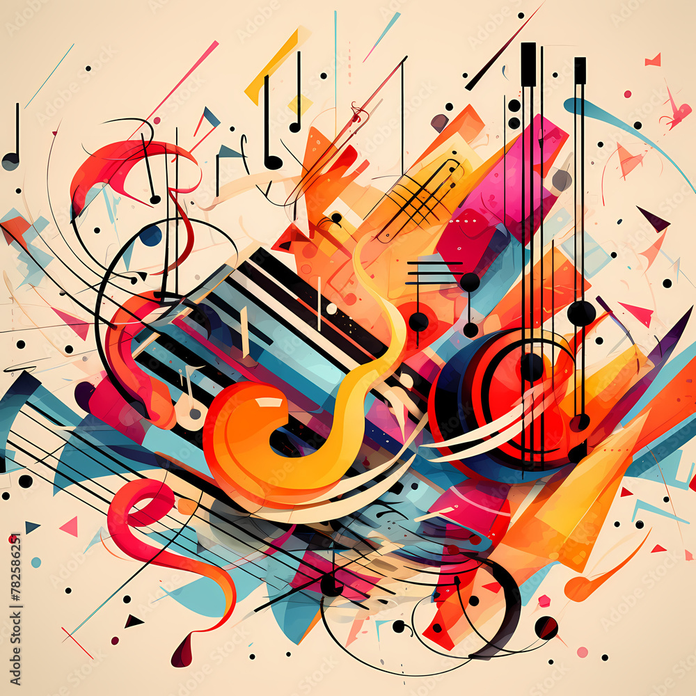 Canvas Prints Abstract representation of music notes. 