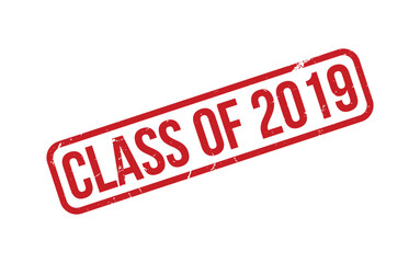 Red Class of 2019 Rubber Stamp Seal Vector