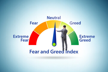 Fear and greed investor behaviour concept