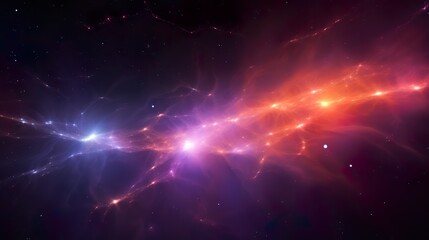 A breathtaking image presenting a radiant cosmic event with bright stars igniting the dark space with shades of pink and blue