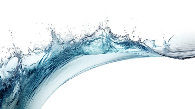 High dynamic range photo capturing a dynamic and powerful isolated splash of clear blue water