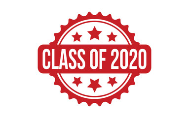 Class of 2020 rubber grunge stamp seal vector