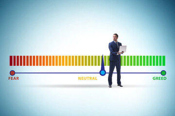 Fear and greed investor behaviour concept
