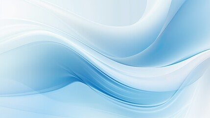 Naklejka premium An artistic representation of smooth and flowing blue waves, conveying a sense of calm and serenity through digital fluid art