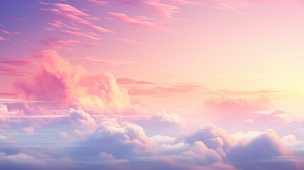 A dramatic sky with fluffy pastel pink clouds and atmospheric lighting, perfect for imaginative and creative concepts