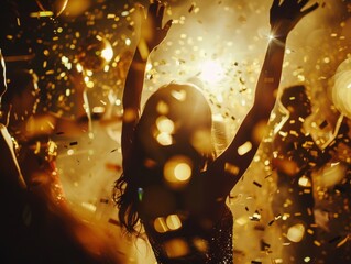confetti, black, caucasian, night