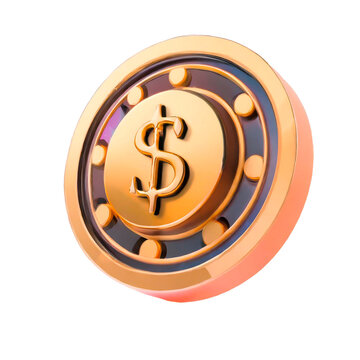 Moneda digital de oro 3d