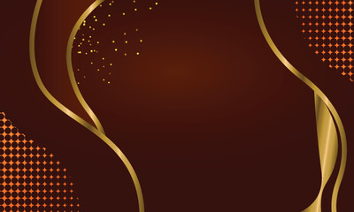 Realistic abstract luxury orange and gold background