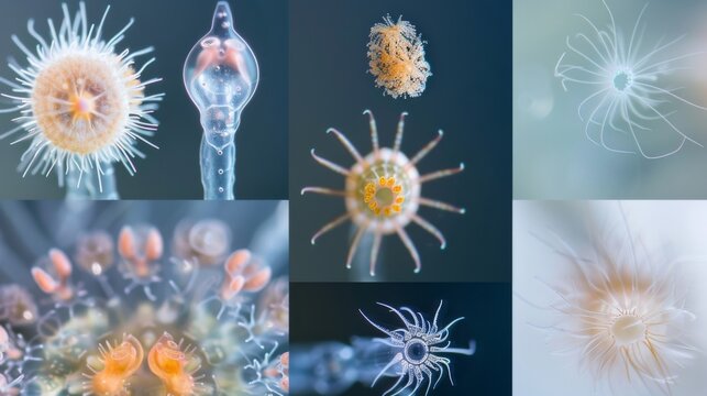 A series of images capturing the different stages of a ciliates dance from slow and graceful to rapid and vigorous.