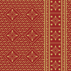 Traditional ethnic batik songket pattern motif print textile