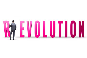 Evolution turning into revolution concept