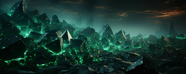 green crystal emerald background - obrazy, fototapety, plakaty