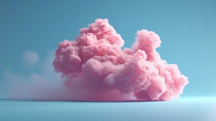 A candy floss cloud in a dreamy D style d style isolated flying objects memphis style d render   AI generated illustration