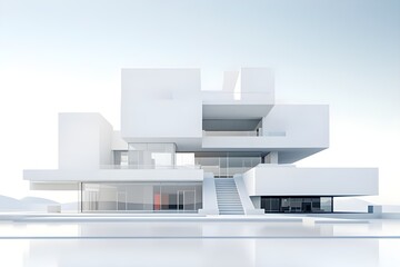 Fototapeta na wymiar Contemporary White Architecture Building White amazing pic