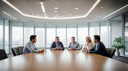 Group of corporate people meeting in a conference room