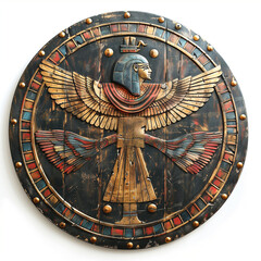 Illustration of Ancient Egyptian Goddess Isis Shield
