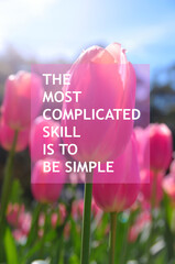 The most complicated skill is to be simple