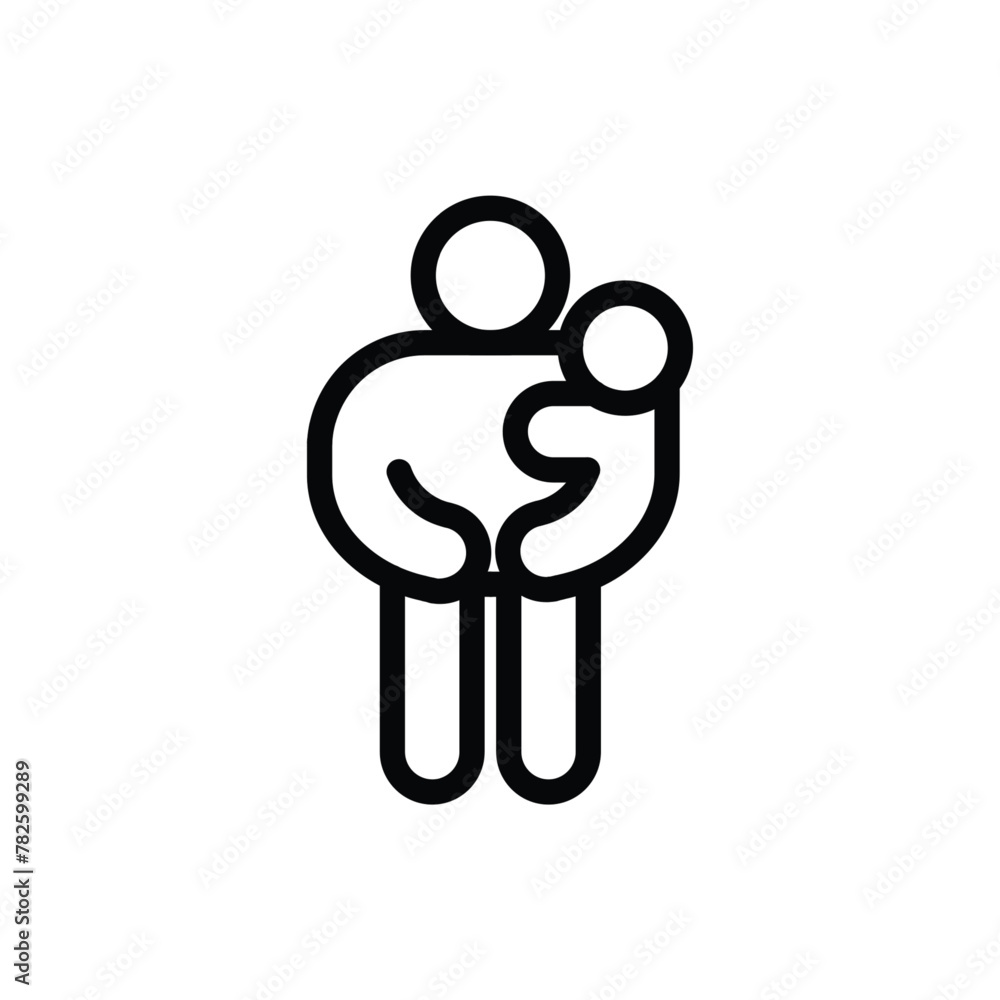 Poster babysitting father outline icon pixel perfect vector design good for website and mobile app