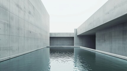 A minimalist composition of water and architecture   AI generated illustration