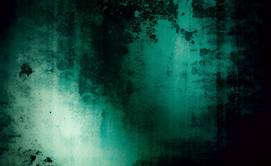 Obraz premium Seamless Glowing green black blue grainy background dark noise texture banner poster backdrop design copy space. Dark matte background with space for design. Toned fabric surface. Template. Empty