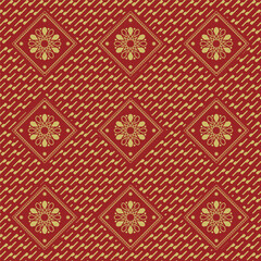 Traditional ethnic batik songket pattern motif design textile