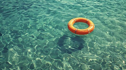 A single swim ring adding a touch of whimsy to the scene   AI generated illustration