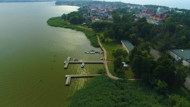 Beautiful Landscape Lake Jamno Molo Mielno Aerial View Poland