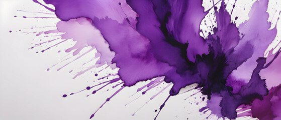 Abstract ink background texture purple strokes on white paper wallpaper