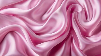 Fototapeta premium Beautiful elegant wavy light pink satin silk luxury cloth fabric texture, abstract background design.