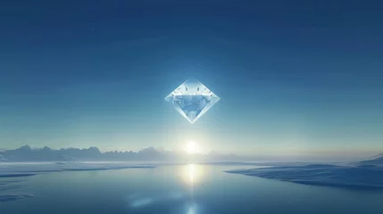 Foto op Plexiglas A solitary diamond shape soaring towards infinity   AI generated illustration © ArtStage