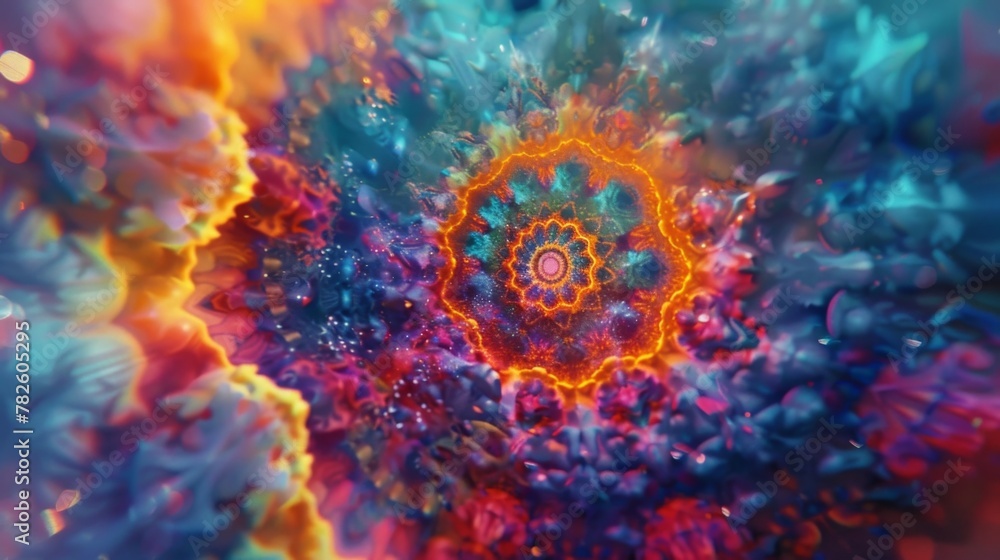 Poster a kaleidoscope of colors creating a whimsical and mystical background