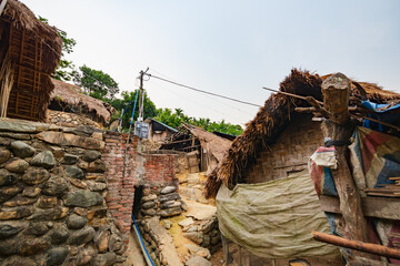 Original village thatched house in Chubao Village, Wuzhishan City, Hainan, China