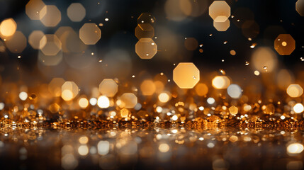gold Luxury abstract glitter bokeh background.