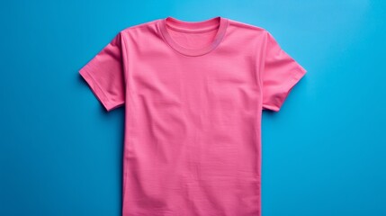 The photo shows  a simple but classic pink T-shirt.