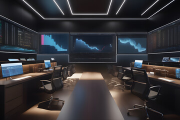 Stock market graph. Financial data orchestrating success with AI precision.Abstract stock market infographic banner portrays the harmony between finance, business and trading