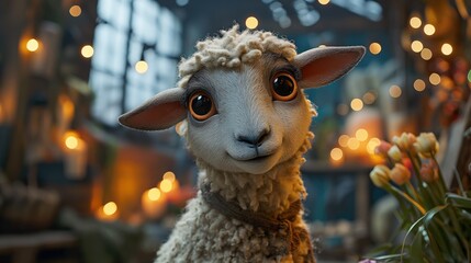 cute sheep. Created with Generative AI.
