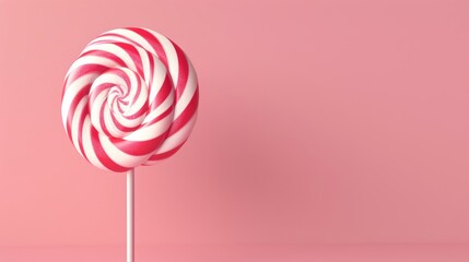 A whimsical lollipop in a memphis style d style isolated flying objects memphis style d render   AI generated illustration - obrazy, fototapety, plakaty