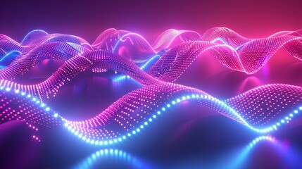 Abstract forms intertwining in a neon-lit digital realm d style isolated flying objects memphis style d render  AI generated illustration