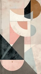 Abstract geometric shapes in muted tones   AI generated illustration