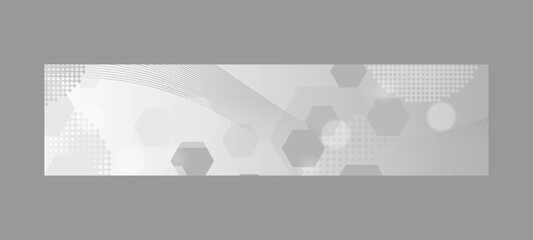 Futuristic gradient gray digital horizontal banner vector