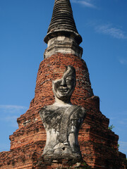 buddha at a smal Temple of the Historical park in the city of Ayutthaya  in Thailand