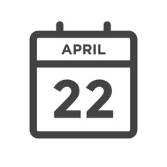 April 22 Calendar Day or Calender Date for Deadline or Appointment