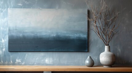 Clean lines and calming colors make for a soothing piece of art  AI generated illustration