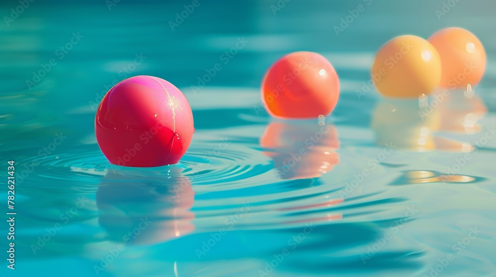 Poster colored objects floating in solitude ai generated illustration