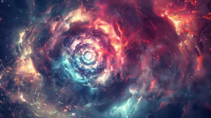 Behangcirkel Cosmic spirals spiraling endlessly   AI generated illustration © ArtStage