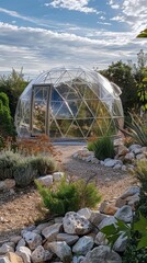 Crystal clear domes for climbing and exploring   AI generated illustration