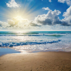 Fototapeta na wymiar 햇살이 가득한 해변